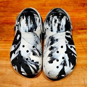 Kids Crocs black/white marble size J3